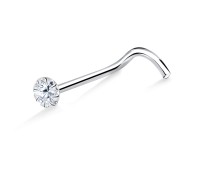 Round curved Nose Stud Silver NSKB-634